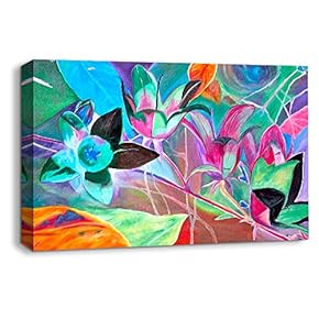 Canvas Wall Art Beautiful Abstract Ink Painting Artwork for Home Prints Framed - 12x18 inches