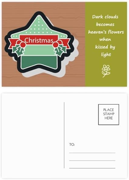 Amazon クリスマスの星のクリスマス漫画アイコン 詩のポストカードセットサンクスカード郵送側個 ポストカード 絵柄付はがき 文房具 オフィス用品