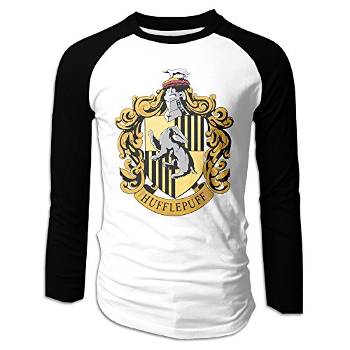 SHUSKY Men's Athletic Long Sleeve Raglan Hufflepuff Badger T-shirts