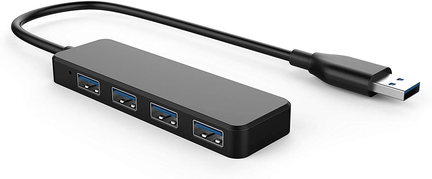 USB 3.0 Hub, 4-Port USB Splitter Extender Ultra Slim Portable for iMac Pro, MacBook Air, Mac Mini/Pro, Surface Pro, Notebook PC, Laptop, USB Flash Drives, and Mobile HDD (usb 3.0hub)