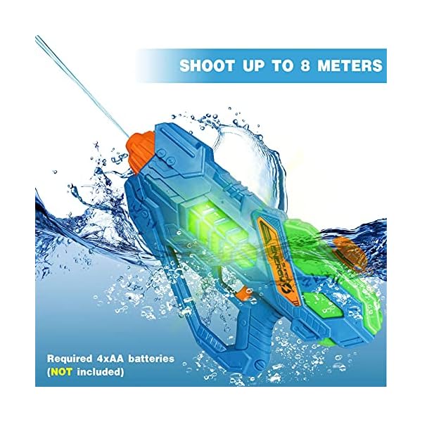 Outdoor-Toys-Electric-Water-Gun-Water-Pistol-Battery-Operated-for-Kids-Adults-Water-Squirt-Gun-with-LED-for-Outdoor-Garden-Swimming-Pool-Water-Pistol-for-Dog-Training-Kids-Toys-for-3-Year-Olds Outdoor Toys, Electric Water Gun - Water Pistol Battery Operated for Kids Adults, Water Squirt Gun with LED for Outdoor…