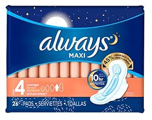 Always Pads Maxi Overnight Size 4-26 