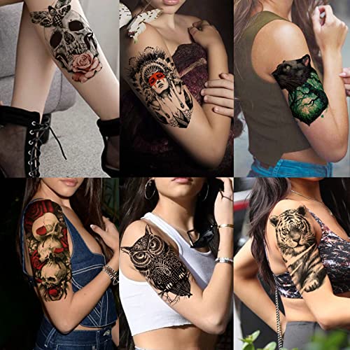Coktak 46 Sheets Large Skull Maori Warrior Temporary Tattoos For Men Realistic Tiger Owl Flower Temporary Tattoos For Women Tiny Kids Tattoos Temporary Tribal Armband Arm Neck Face Tatoos Stickers Pricepulse