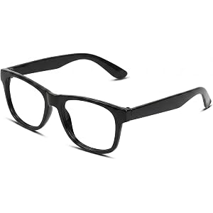 Lingway Toys Kids Nerd Glasses,Black Square Fake Glasses Halloween Costume