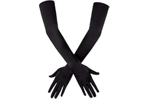 Long Elbow Satin Gloves 21 inch Stretchy 1920s Opera Gloves Evening Party Dance Gloves for Women