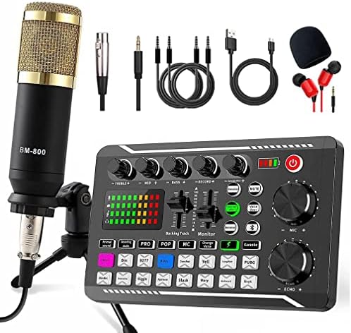 【Latest model】V8S Live Sound Card Music/Recording Device with ...