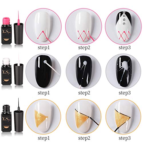 YaoShun Gel Nail Polish - Soak Off Gel Polish 6 Colors Gel Polish Kit, UV LED Painted Nail Gel Set Manicure Nail Art Kit 6ml Each