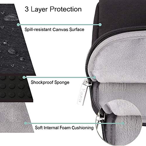 V Voova 17 17.3 Inch Messenger Bag for Laptop Waterproof Shockproof Computer Cover Sleeve with Pockets Strap Compatible for Chromebook,Notebook MacBook Pro 17" HP/Lenovo/ASUS/Acer/Ipad Pro,Black