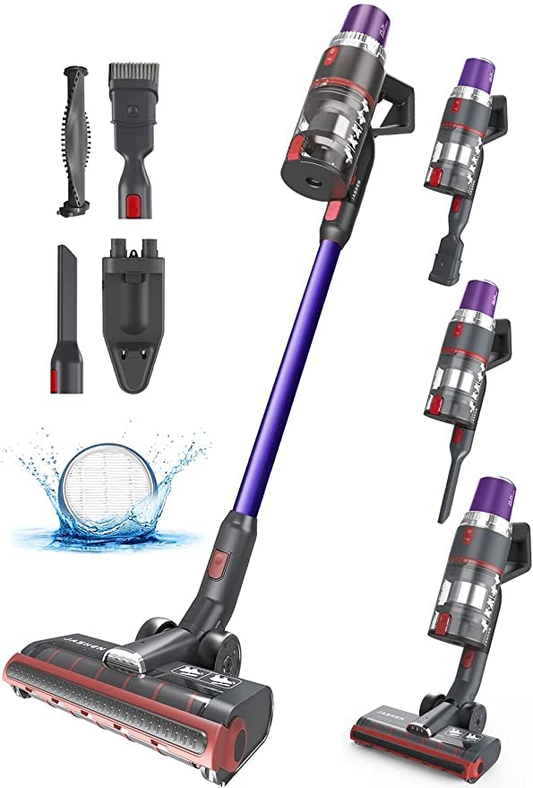JASHEN V16 Cordless Vacuum Cleaner,Powerful Stick Vacuum with 26Kpa