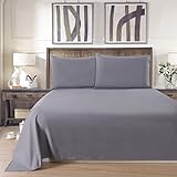 Lullabi Premium Collection 100% Ultra Soft, Double-side Brushed Finish, Microfiber Bed Sheets Set - Fitted, Flat sheet, Pillowcases, Wrinkle, Fade, Stain Resistant (Grey, Full Size)