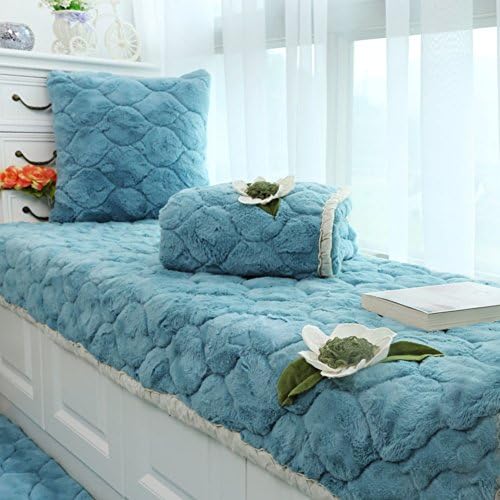 Plush bay window cushion sill pad modern simple non-slip balcony mat padded tatami mat bay window blanket-A 110x160cm(43x63inch)