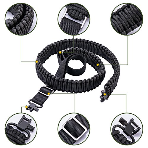 SOMA Gun Sling Rifle Sling Paracord 550lb 2 Point Adjustable Strap for Tactical Rifle or Shotgun 4 Colors