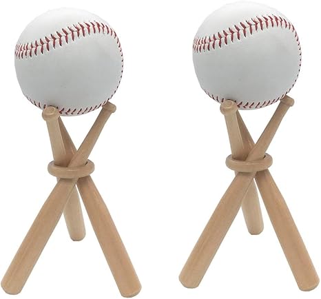 Amazon Co Jp Iwtf 木製ベースボールディスプレイスタンド 野球ボールやゲームボールを飾るのに最適 7 Inch 2 Pack ホーム キッチン