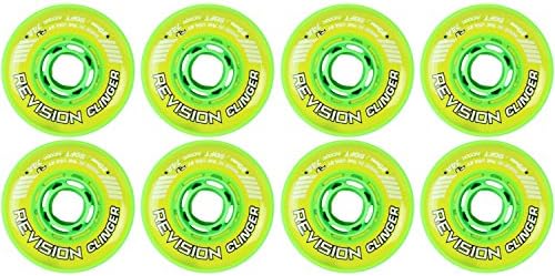Revision Wheels Inline Roller Hockey Clinger Green 80mm 74A 8-Pack