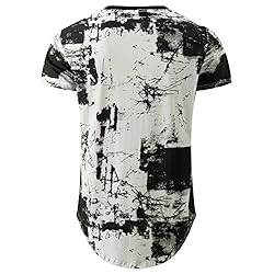 KLIEGOU Mens Hipster Hip Hop Ripped Round Hemline