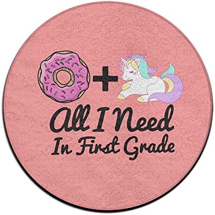 Yiot Pink Donut And Purple Unicorn Design Ultra Soft Indoor Modern Area Rugs Fluffy Living Room Carpets Suitable For Children Bedroom Home Decor Nursery Rugs Diameter Size: (23.6/0.4) Inch