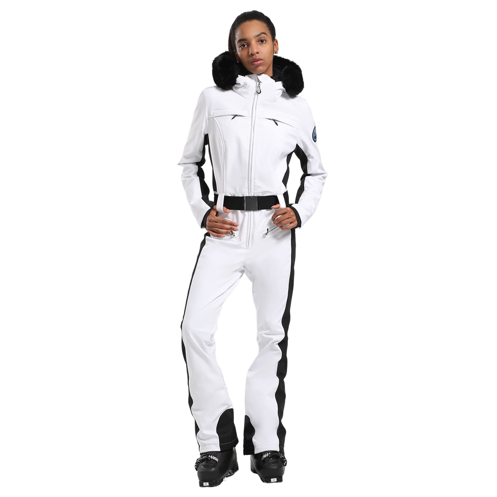 Photo 1 of GSOU SNOW Ski Suit Womens One Piece Snowsuit Snowboard Jacket Slim Snow Jumpsuit Ski Outfit Waterproof Windproof for Winter Sports