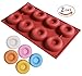 Ozera 8 Cavity Silicone Donut Pan (2 Pack), Muffin Cups, Cake Baking Ring, Biscuit Mold