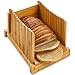 ZAFUU Bamboo Bread Slicer â€“ Natural Wood Foldable Cutter for Homemade Bread, Loaf Cakes, Bagels. Compact, Folds Flat.