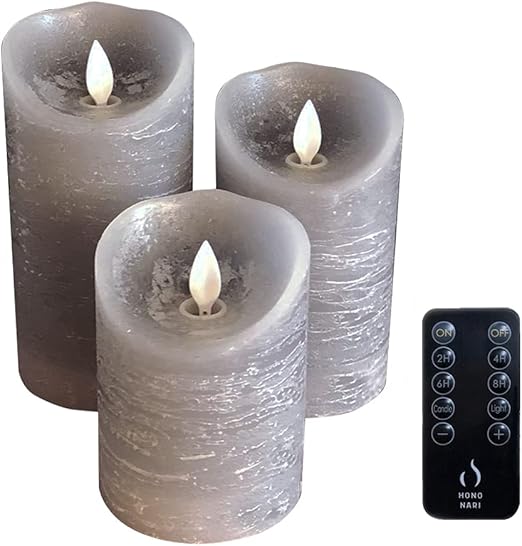 Amazon Hononari Led キャンドルライト Marble グレー 専用リモコン付 3点セット Hononari キャンドルライト 通販