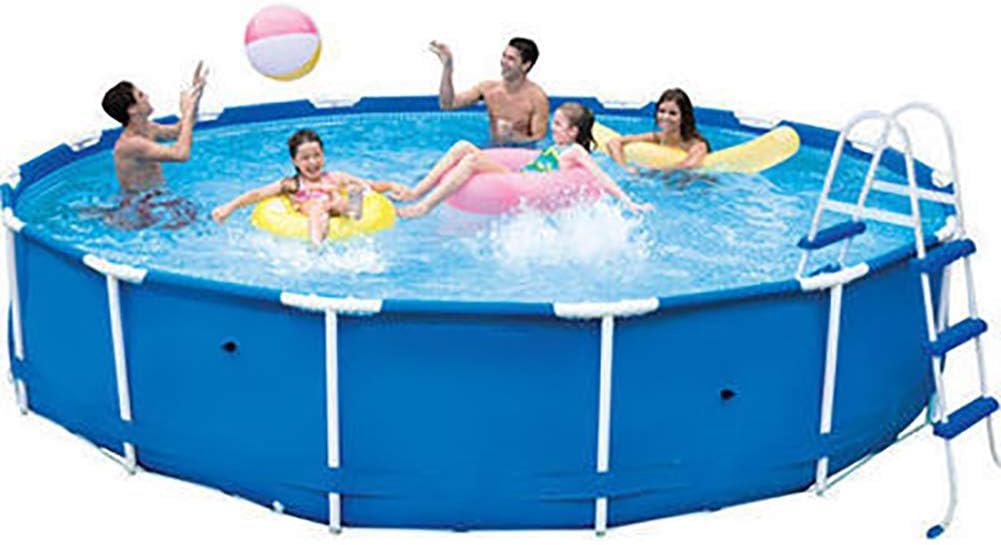 Mnjin Leisure Round Frame Swimming Pool, Above Ground Pool, Blue, 305times;76cm
