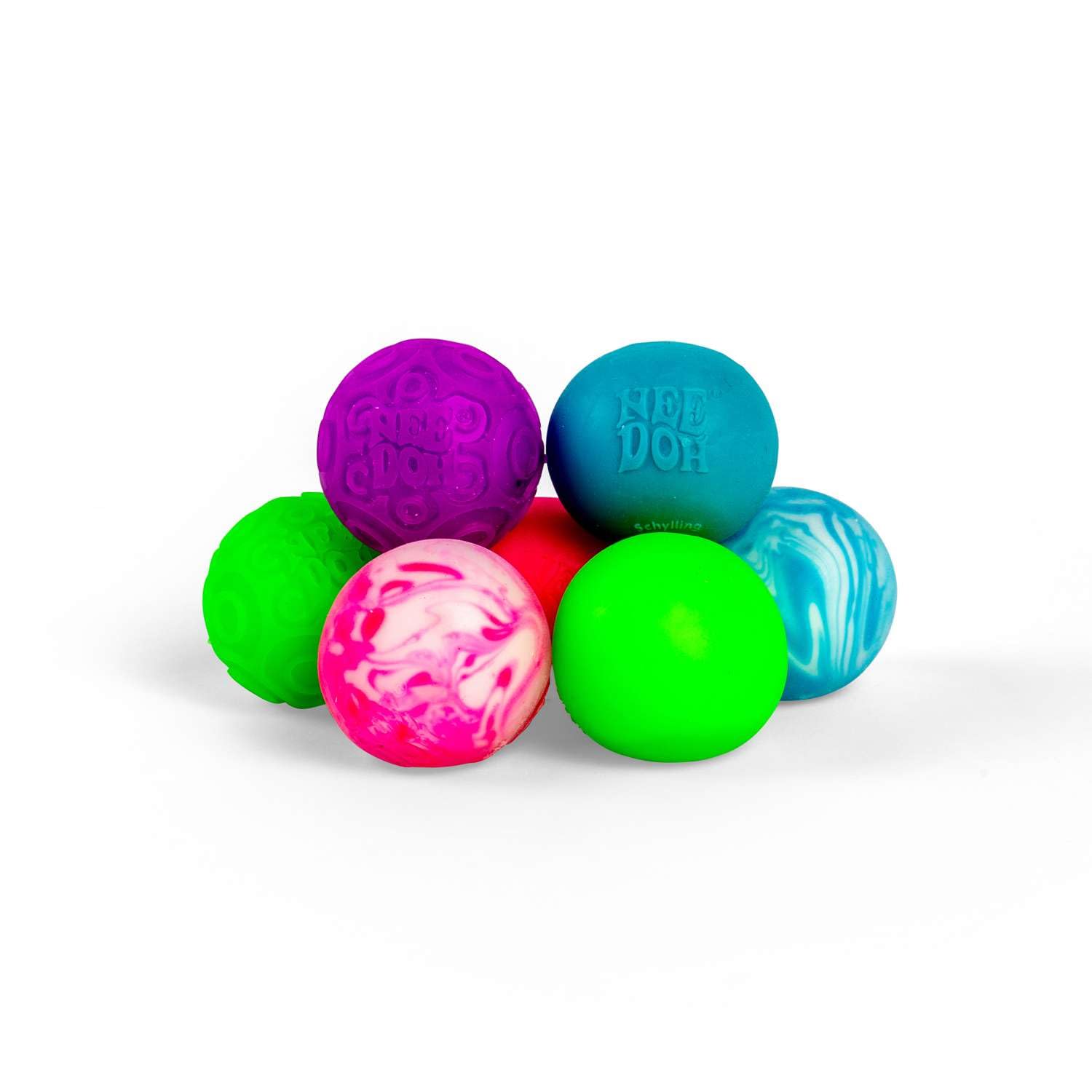 Schylling NeeDoh Teenie Single - Sensory Squeeze Toy - Mini Groovy Glob - 1.25" Wide - Color May Vary (Pack of 1)