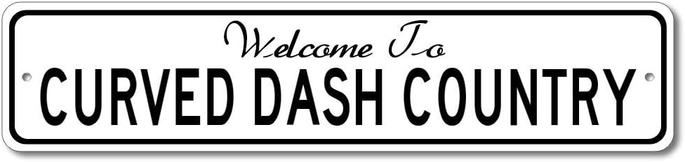 Oldsmobile Curved Dash - Welcome to Car Country Sign - Aluminum 4" x 18" Inch, Novelty Gift Sign, Man Cave Street Sign, Garage Sign, Made in The USA