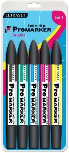 Letraset ProMarker Twin-Tip 5/Pkg-Brights by ProMarker