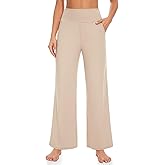 we fleece Womens Wide Leg Yoga Pants with Pockets High Waisted Casual Lounge Loose Dress Petitel Palazzo Pants