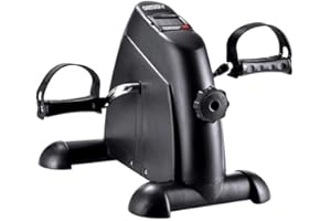 OneTwoFit Mini Exercise Bike Portable Pedal Exerciser Legs and Arms Fitness Cycling with LCD Display for Seniors Rehab