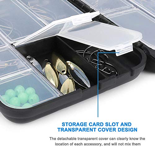 Allnice Angelzubehör-Set, 155-teilig, Angelausrüstung, inklusive Jighaken, Sinker-Gewichte, verschiedene Angelwirbel… – Bild 6