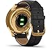 Garmin 010-02241-02 Vivomove Luxe Smartwatch 24K Gold PVD Stainless Steel Case w/Black Embossed Band with 1 Year Extended Warranty