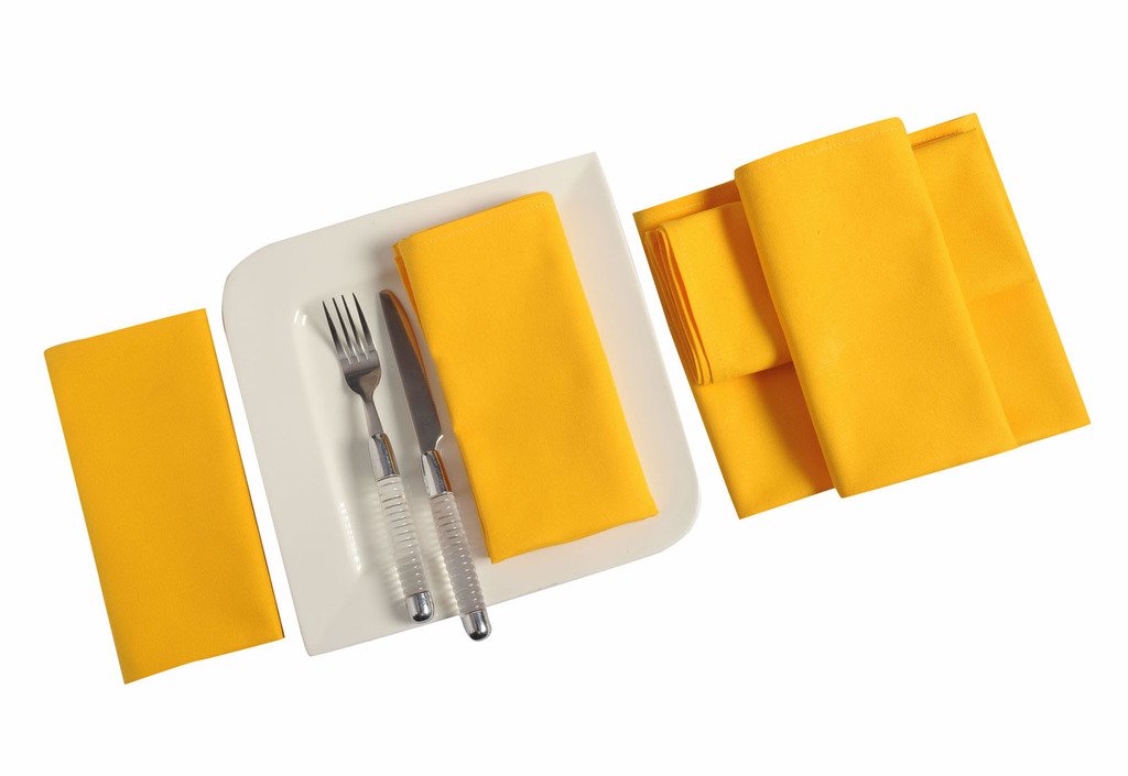 YUGA Plain Dinner Napkins Set 100% Cotton Table Linen Napkins Set of 6 Pcs 17 X 17 Inches