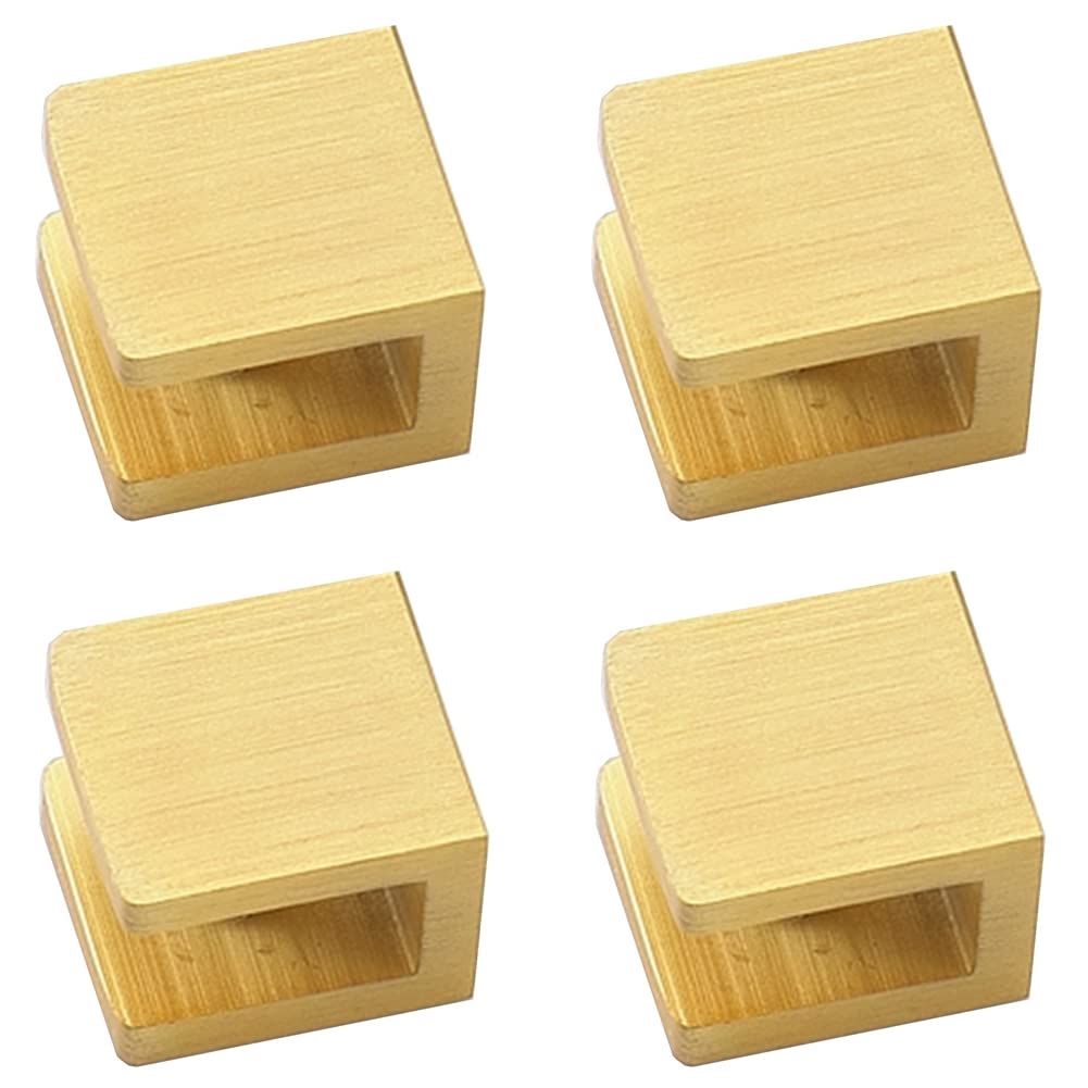 LukLoy Glass Clamp Set of 4, No-Drill Glass Holder Shelf Bracket Clip Support (8-10mm, Gold)