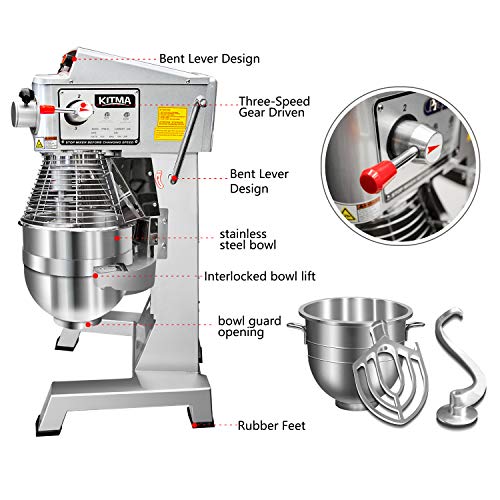 KITMA Commercial Floor Mixer 30 Quart 3 Speed Control Stand Mixer