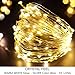 Bright Zeal 33' Long LED Warm White Christmas String Lights White Wire Battery Operated - Outdoor Warm White LED String Lights Battery Powered with Timer Silver Wire - Warm White Fairy Lights Battery