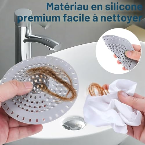 Anyuan Boy 2pcs Silicone Shower Hair Catcher – Kitchen Sink Filter and Anti-Clogging Shower Filter – Universal Accessory for Bath/Shower/Kitchen