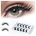 5D Real Mink False Eyelashes Natural Fake Eyelashes Pack Natural Look Eyelash Strip Mink Lashes Set Long Thick