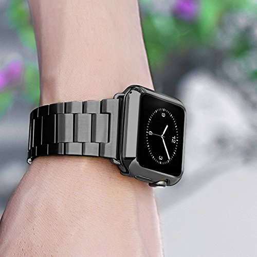 Apple Watch Series 3 Case 42mm, Alritz Soft Slim TPU Protective Case Flexible Anti-Scratch Bumper Cover for Apple Watch Series 1/2/3 (Black) - Thumbnail 6