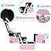 Mini Makeup Train Case with Mirror Portable Aluminum Cosmetic Organizer Box 2 Trays Pink