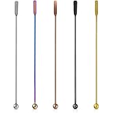 Coffee Stick Stainless Steel Swizzle Stick Reusable Metal Stir Sticks Cocktail Coffee Drink Stirrer Spoon Beverage Cocktail Stirrers Stir with Small Rectangular Paddles Stirring Bar Set(7.73inch long)