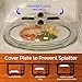 OzBSP Magnetic Microwave Plate Cover Splatter Lid - with Steam Vents & Strong Magnets | Safe BPA Free | Anti Splatter Splash Guard over food keeps microwave clean | Large Plastic 11.8 inch Lid