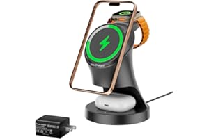 MPAARGOOW 3 in 1 Wireless Charging Station for Apple Devices,Magsafe Charger for IPhone17 16 15 14 13 12 Pro/Max/Plus/Mini Wireless Charger Station for AirPods 2/3/4/Pro iWatch Ultra11/10/9/8/7/SE/6/5/4/3/2