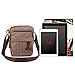 Zicac Men's Small Canvas Shoulder Bag Briefcase Messenger Bags Satchel (Coffee)