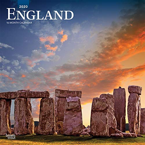 England 2020 12 x 12 Inch Monthly Square Wall Calendar, UK United Kingdom Scenic (English, Spanish a by