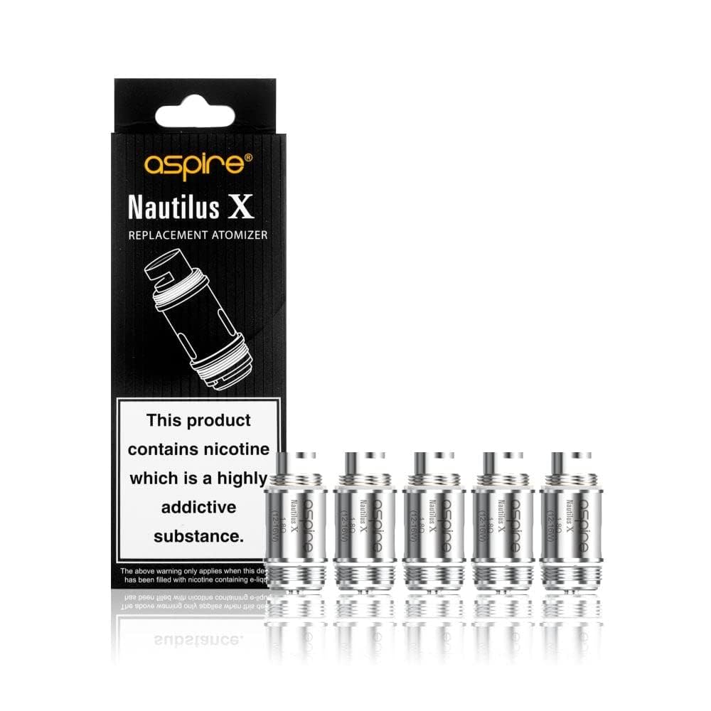 Aspire Nautilus X Coils 1.8 Ohm Pack of 5 Works with Nautilus X Tank Authentic Real Deal No Nicotine