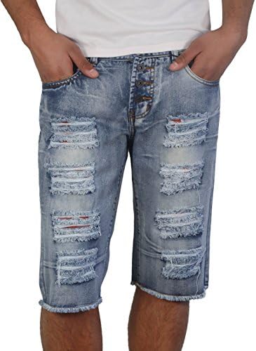 Men's Ripped Denim Shorts from Royal Seven 30 Med. Blue