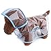 Topsung Waterproof Puppy Raincoat Blue Transparent Pet Rainwear Clothes for Small Dogs/Cats, Size M