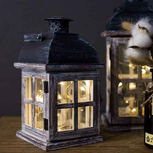 ANH19 Unity Candle Holder- Wooden Retro Candlestick Decor Glass Lantern Tealight Candle Holders Table Centerpiece Bougeoir Et Photophore Glass Lantern BZT6