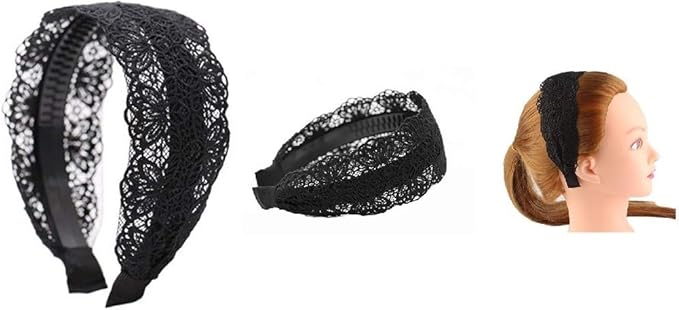 Amazon Co Jp ブラック レース シンプル カチューシャ ヘアバンド フリル 刺繍 まとめ髪 ドレスアップ ヘアアクセサリー 黒 Ca39 ホビー